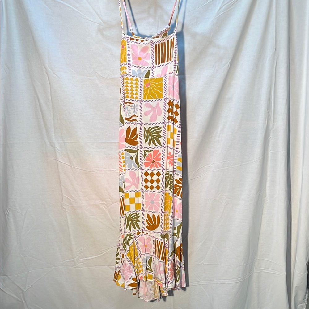Yellow and Pink Ruffled Tiered Sundress